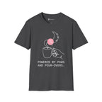 Powered by Paws T-Shirt — Minimalist Pet Lover & Coffee Pour-Over Graphic