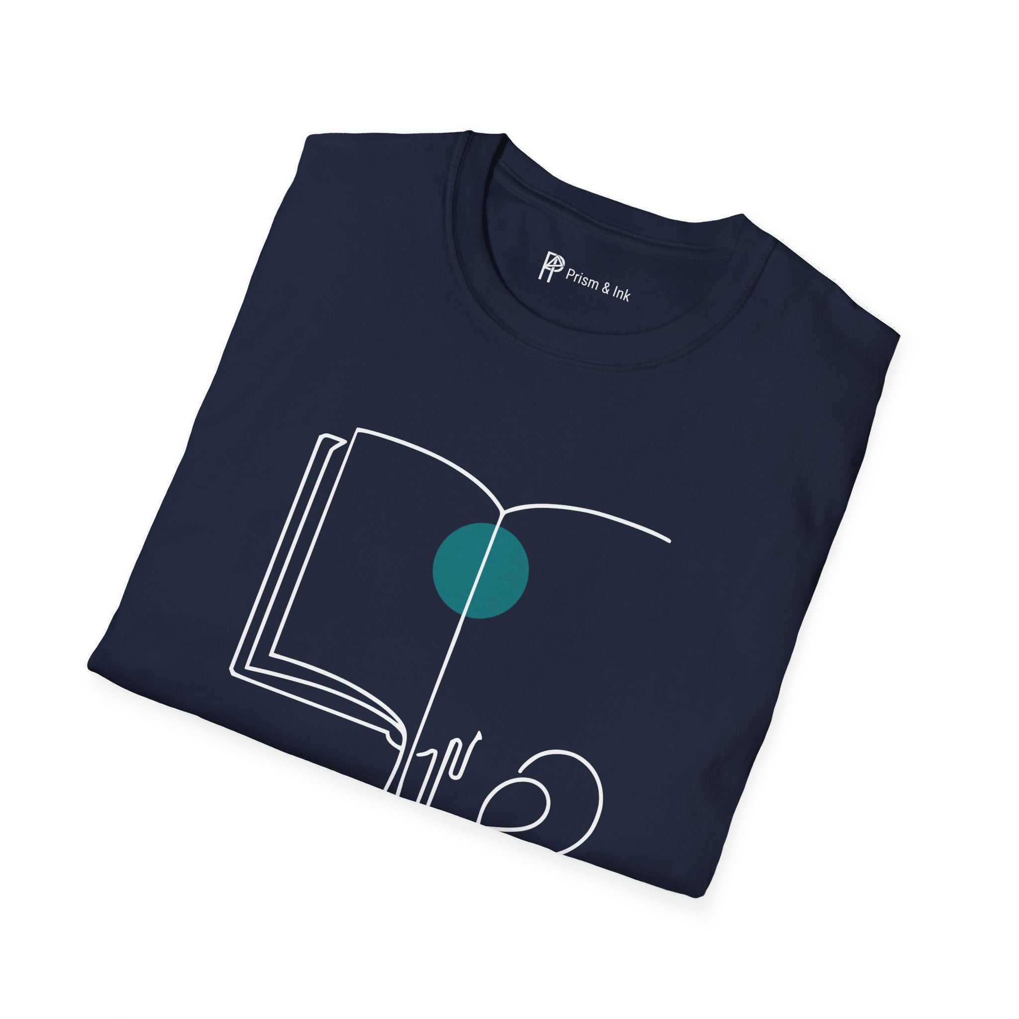 Brewed Knowledge T-Shirt — Minimalist Book and Coffee Drip