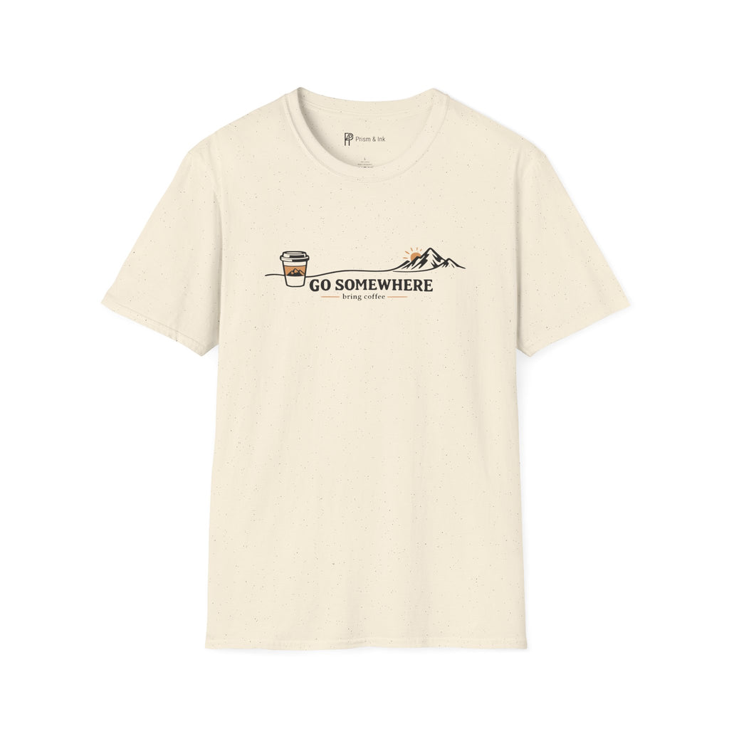 Go Somewhere Mountain Peak Expedition Coffee T-Shirt