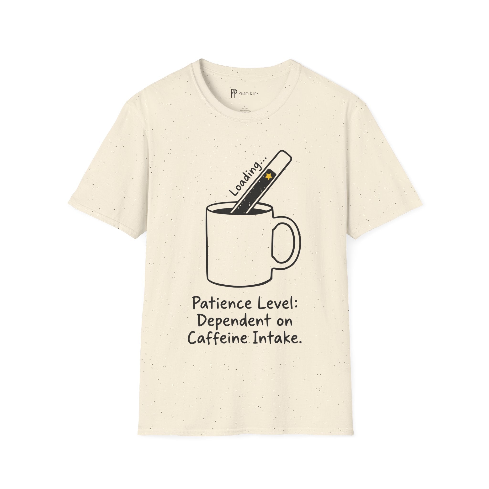 Caffeine Intake T-Shirt — Loading Progress Bar and Mug Graph