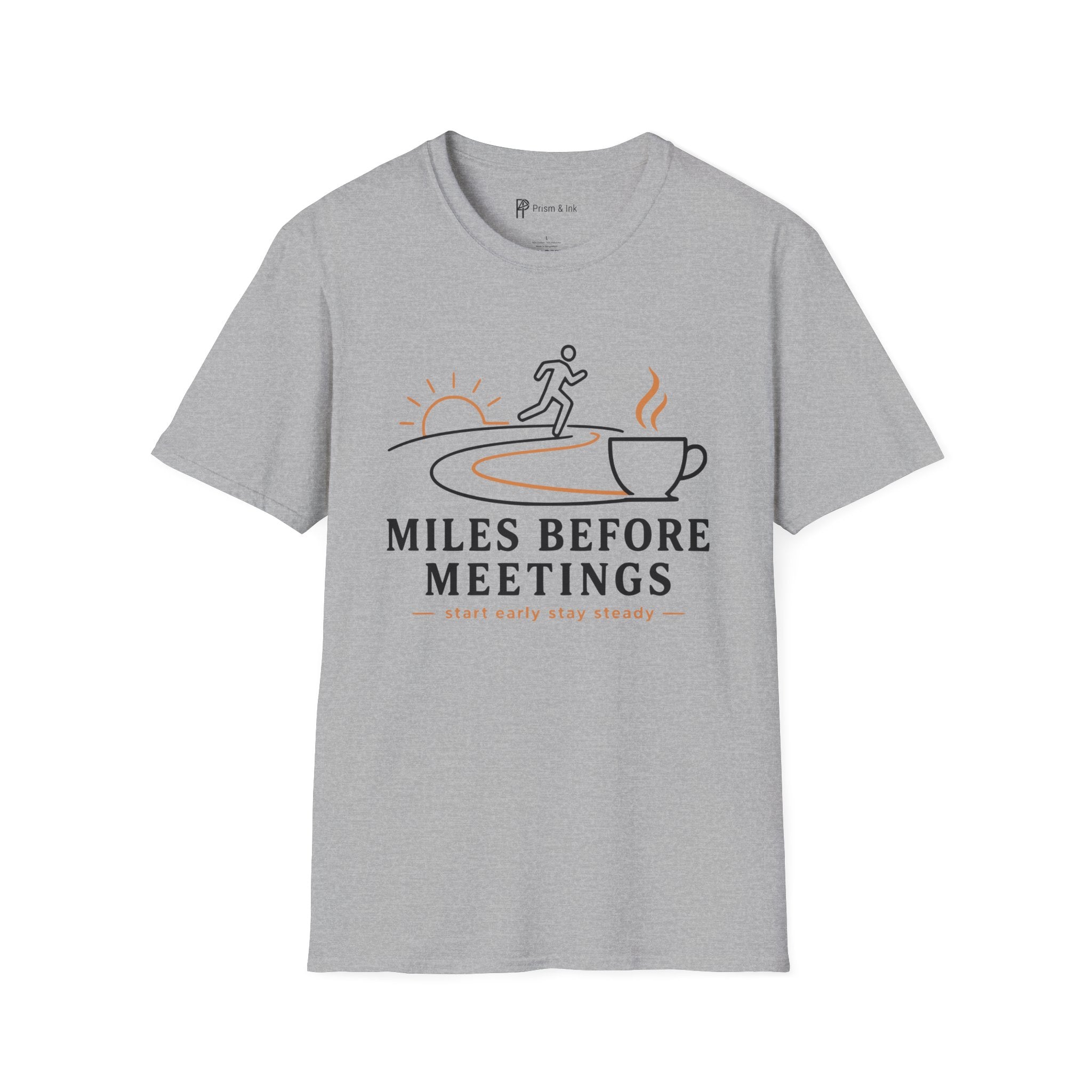 Miles Before Meetings Runner Coffee T-Shirt