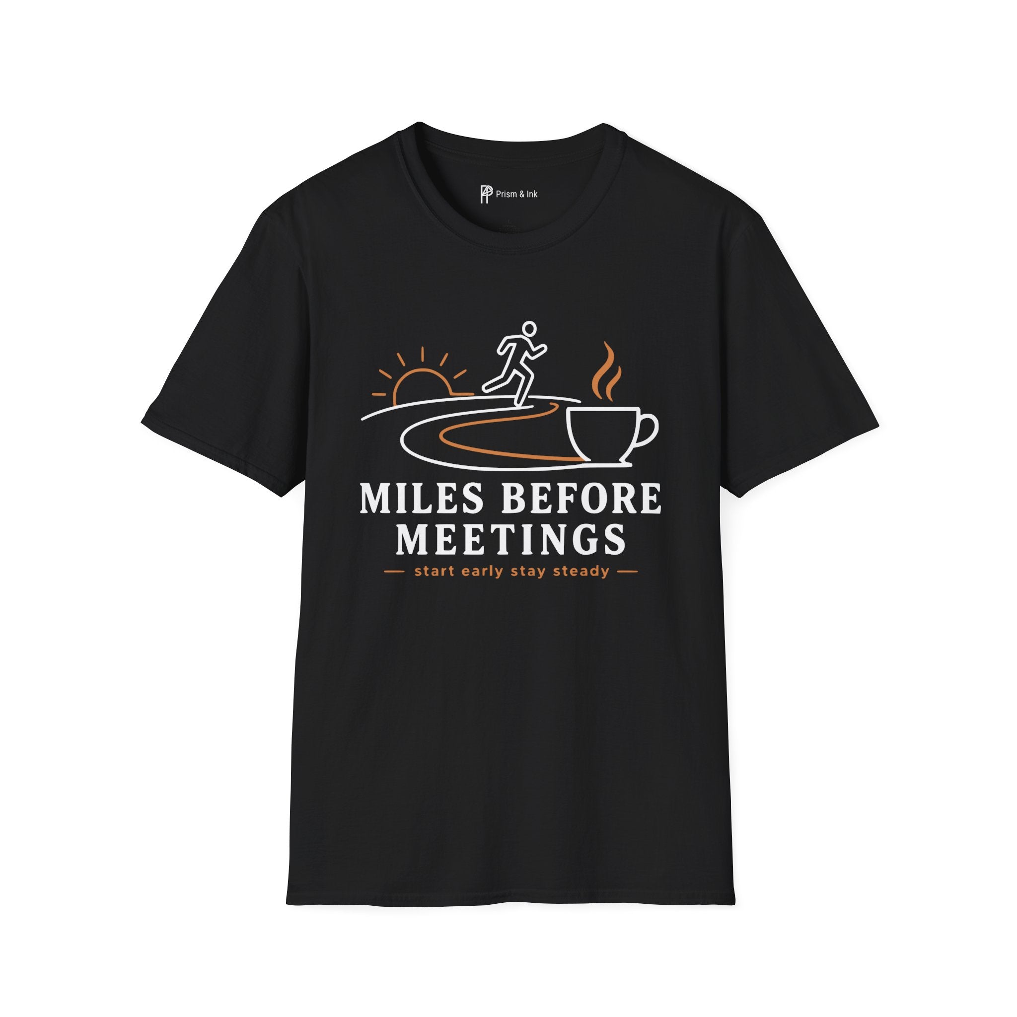 Miles Before Meetings Runner Coffee T-Shirt