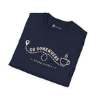 Go Somewhere Map Pin Path Coffee Travel T-Shirt