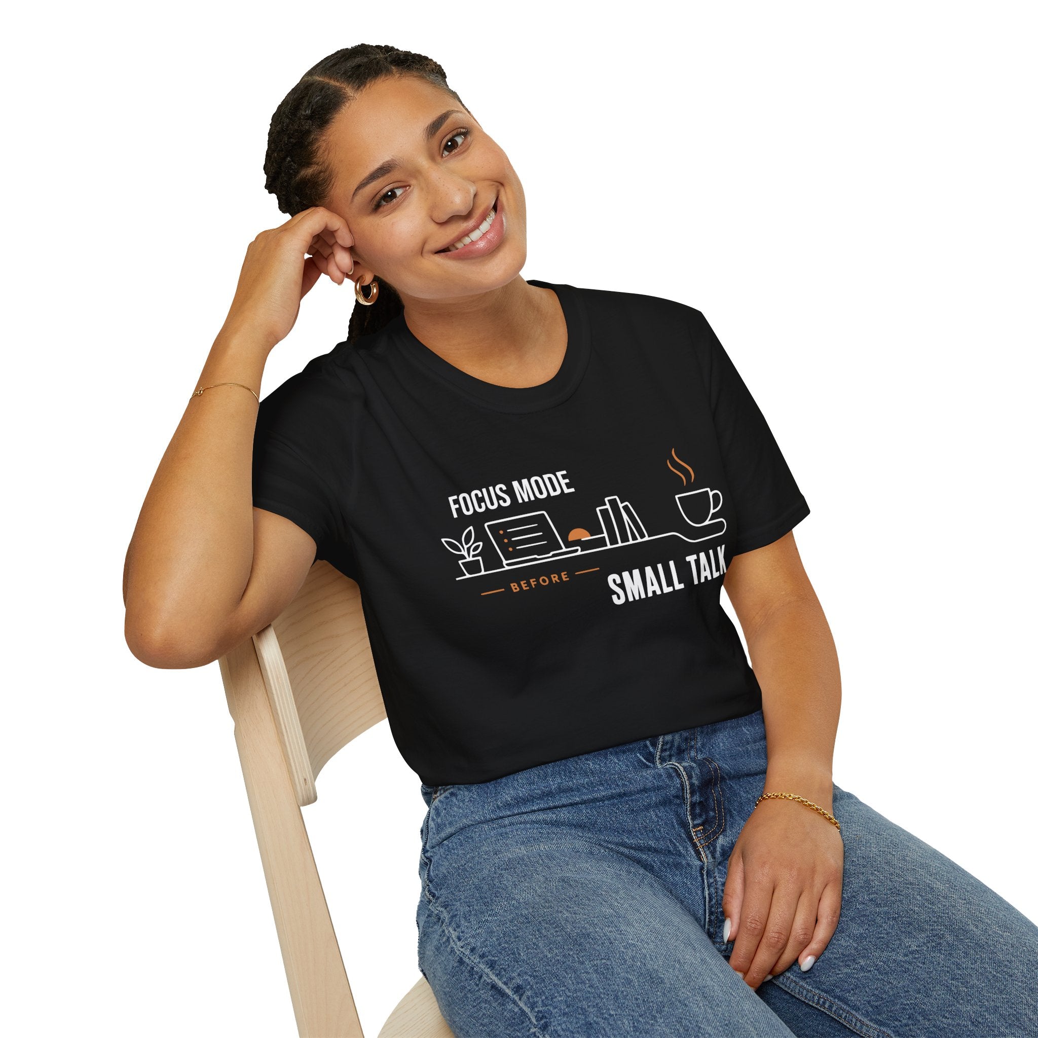 Focus Mode Before Small Talk Coffee T-Shirt