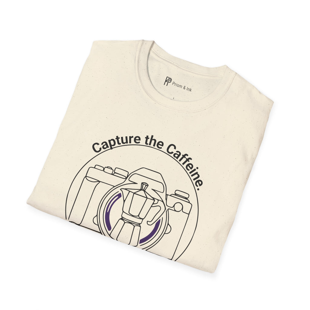 Capture the Caffeine Camera & Moka Pot T-Shirt
