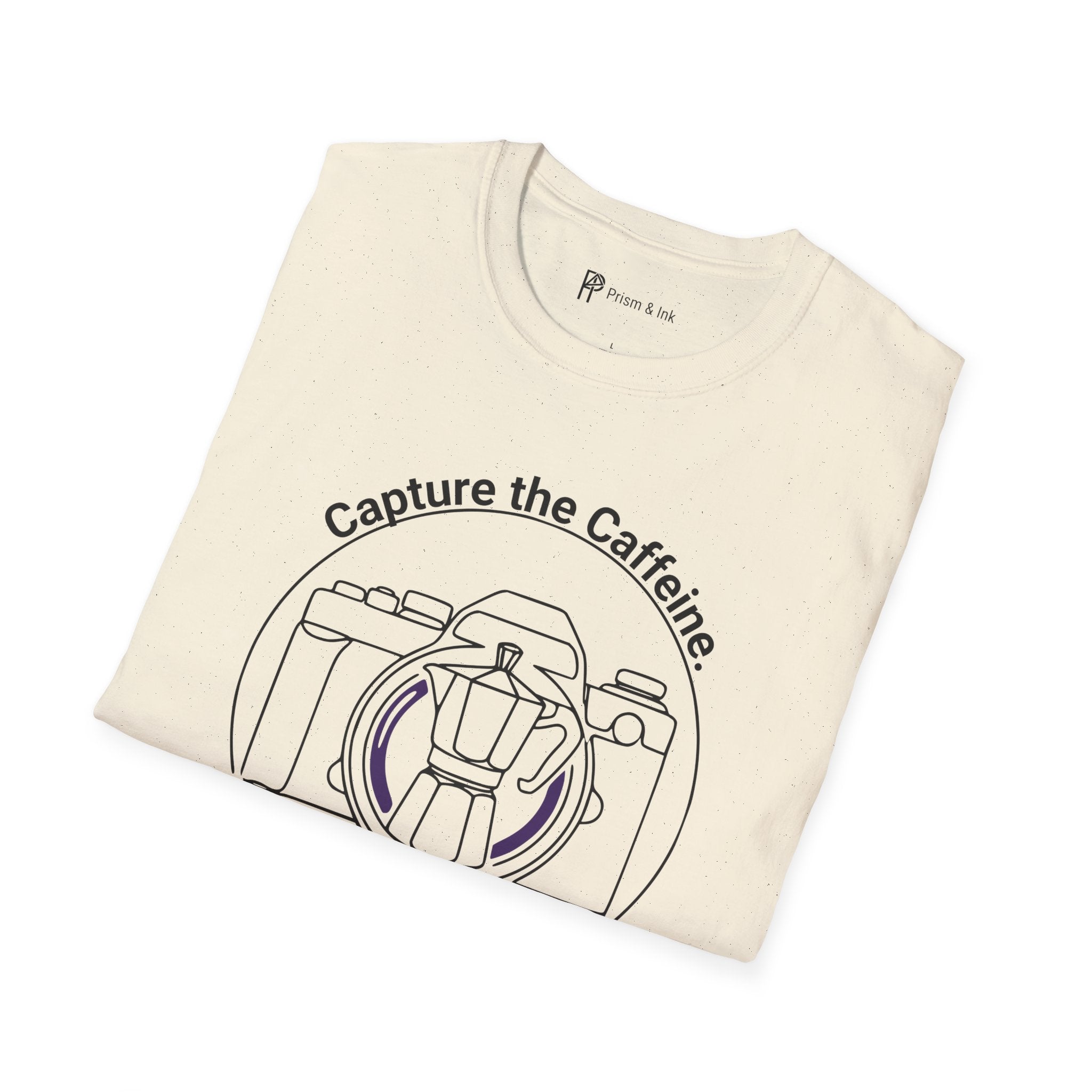 Capture the Caffeine Camera & Moka Pot T-Shirt
