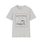 Read Slower Quiet Rituals Coffee Reading T-Shirt