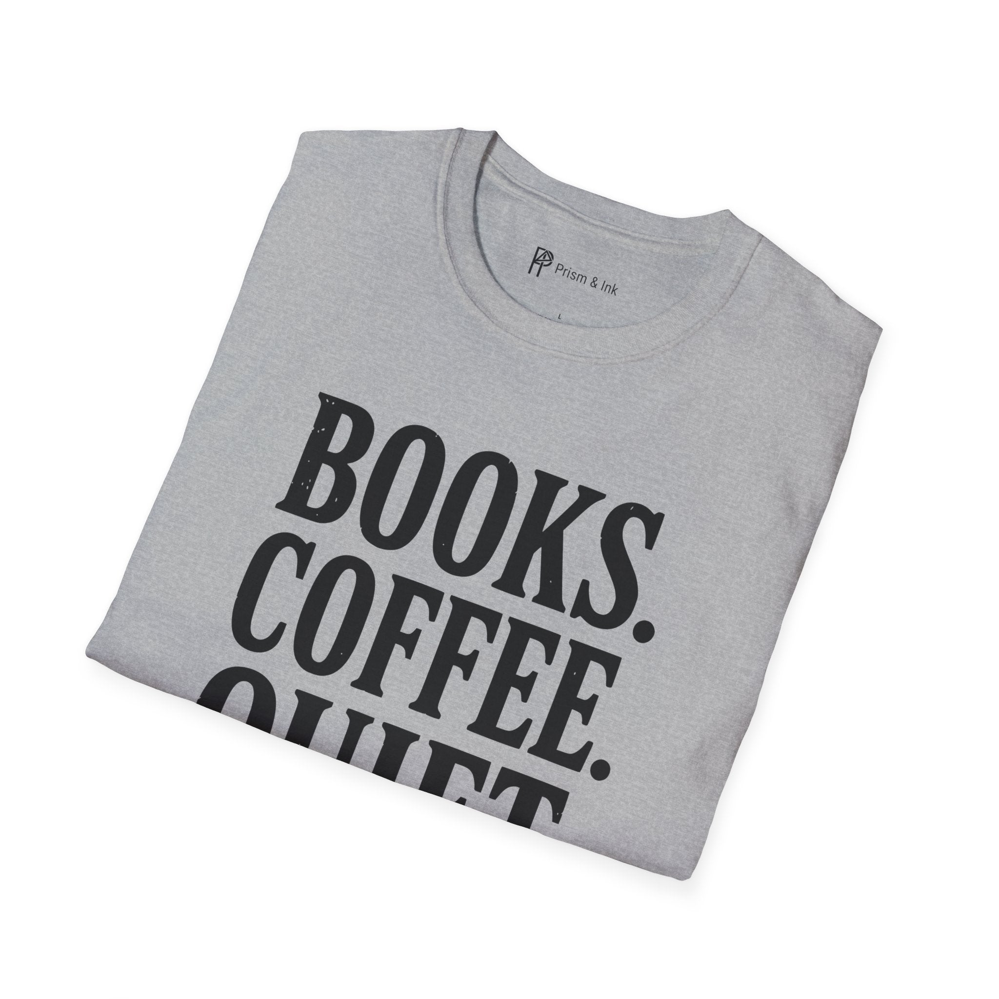 Books Coffee Quiet Minimalist Introvert T-Shirt