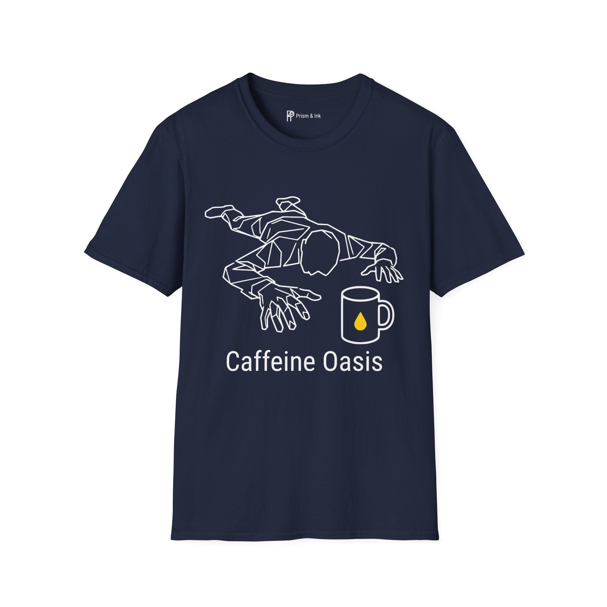 Caffeine Oasis T-Shirt — Minimalist "Must Have Coffee" Survival Graphic