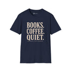 Books Coffee Quiet Minimalist Introvert T-Shirt