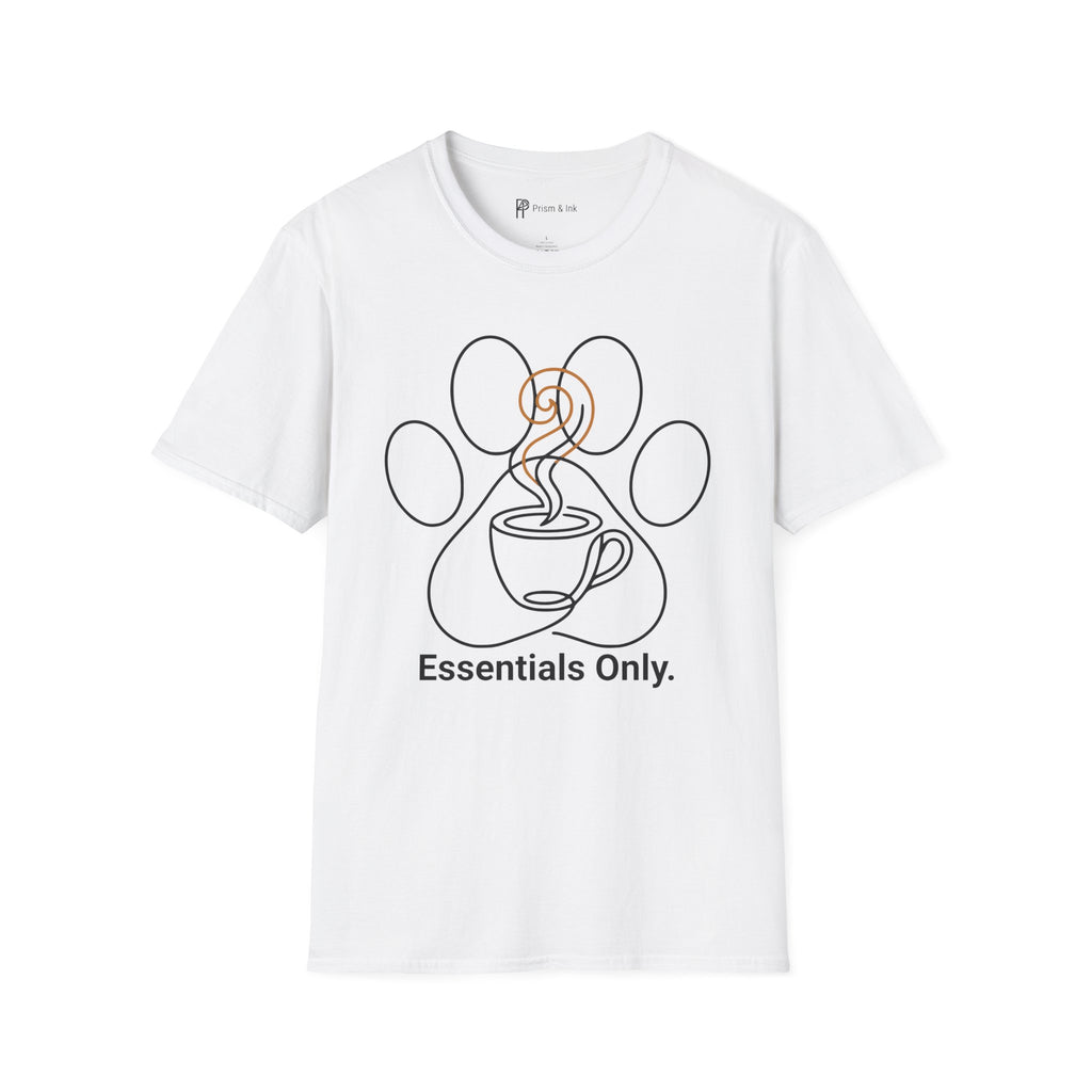 Minimalist Paw and Coffee Cup T-Shirt