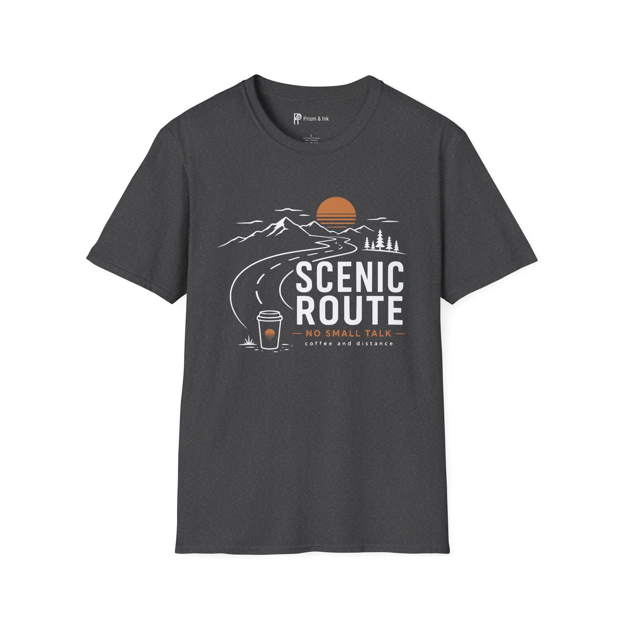 Scenic Route No Small Talk Coffee Roadtrip T-Shirt