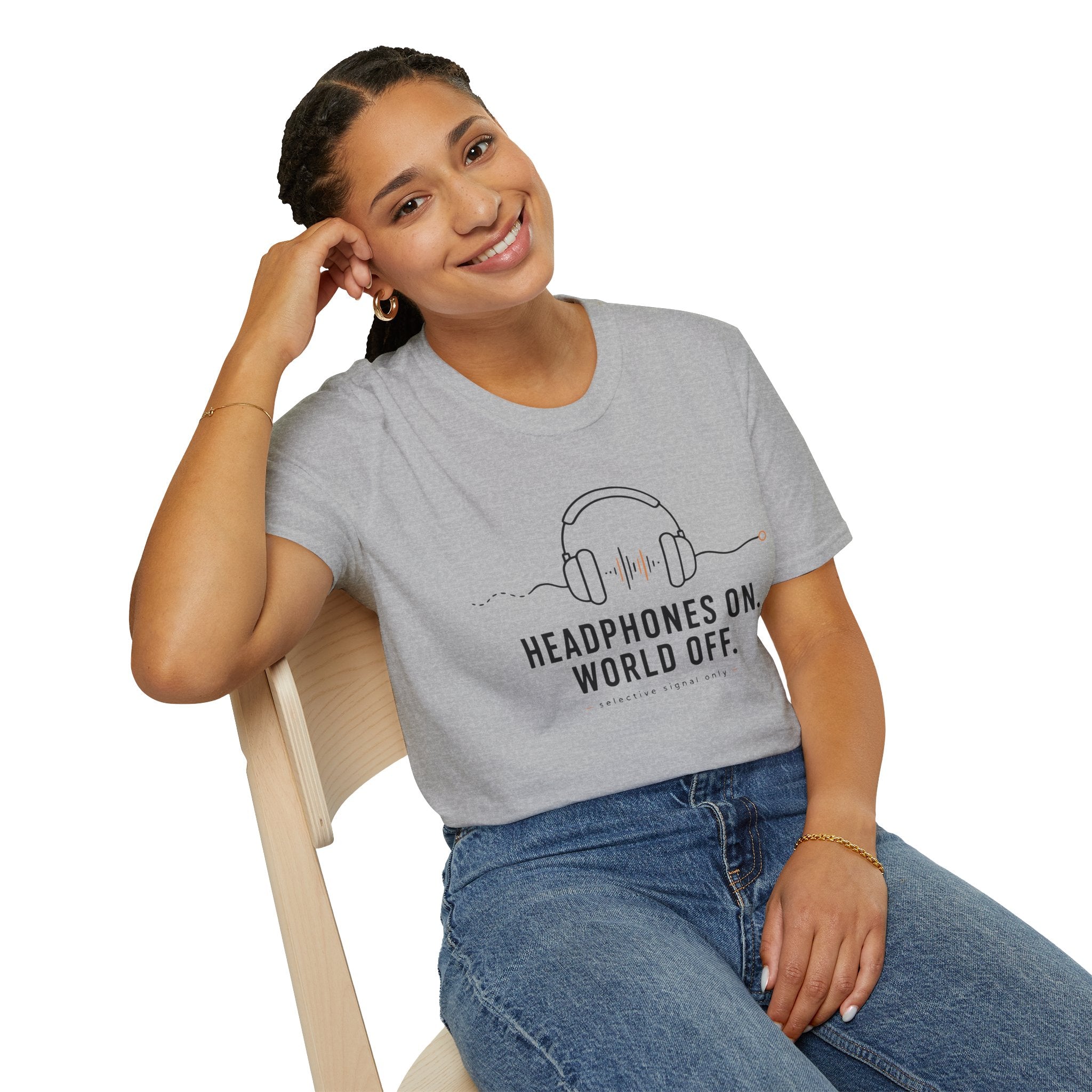 Headphones On World Off Introvert Music T-Shirt
