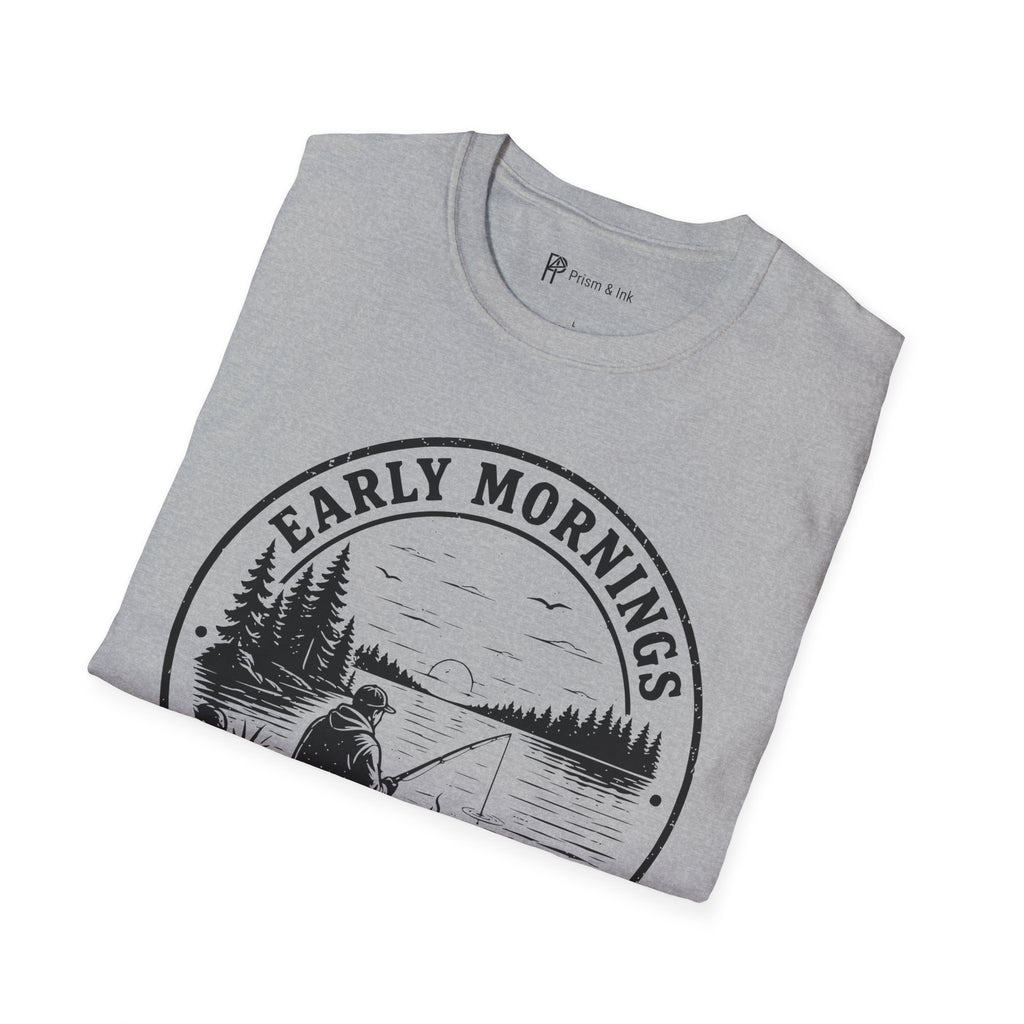 Early Mornings Coffee & Quiet Water T-Shirt