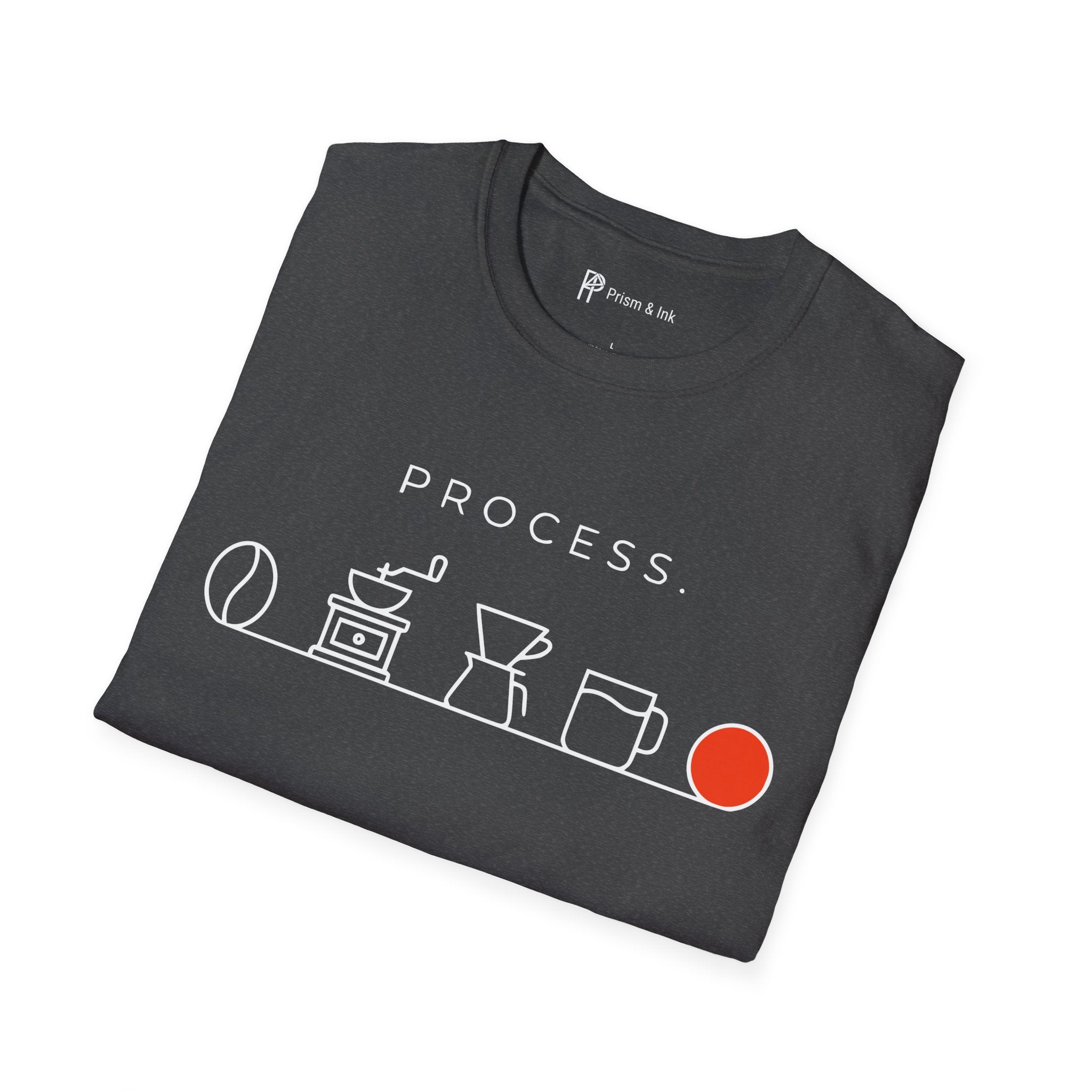 Coffee Process T-Shirt — Bean to Cup Minimalist Timeline
