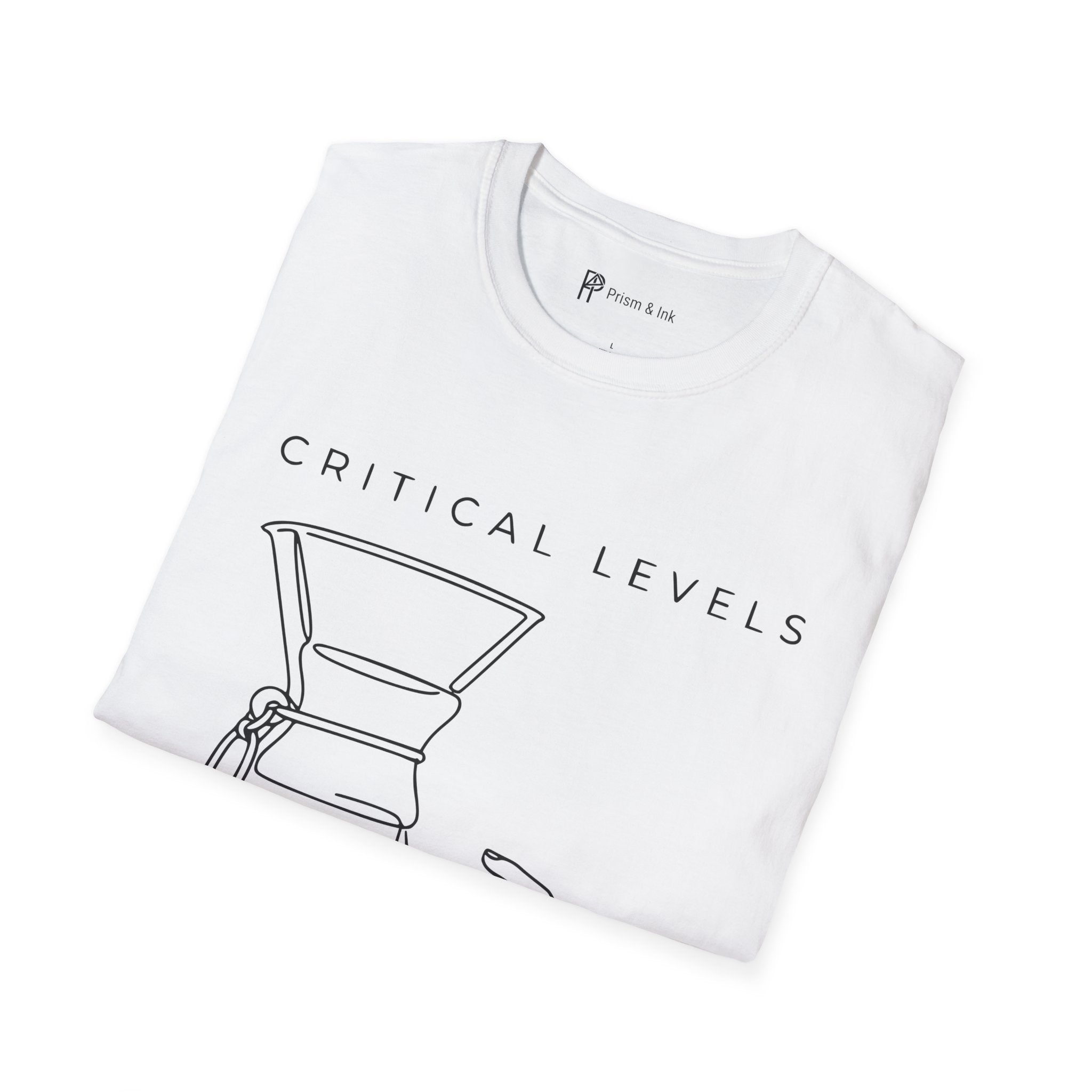 Critical Levels T-Shirt — Chemex and Low Battery Line Art