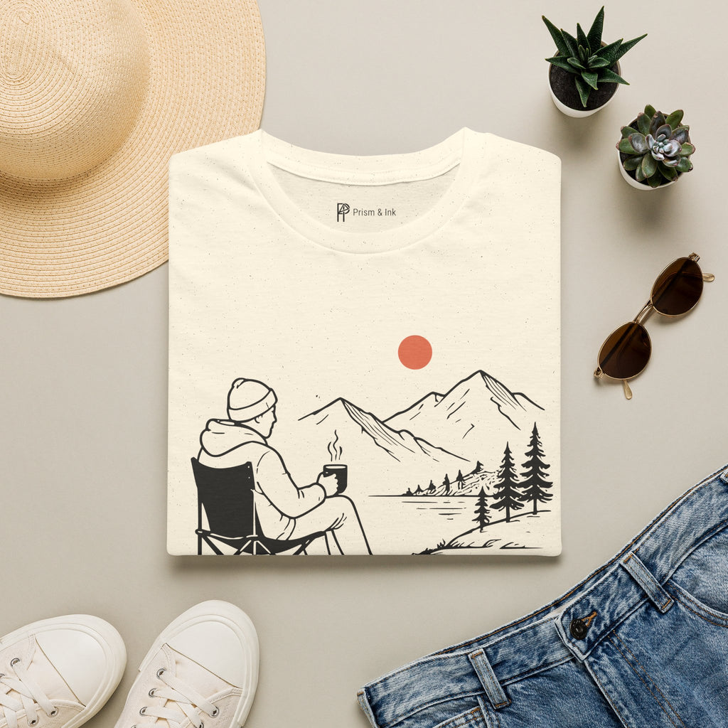 Quiet Coffee Escape Mountain Camping T-Shirt