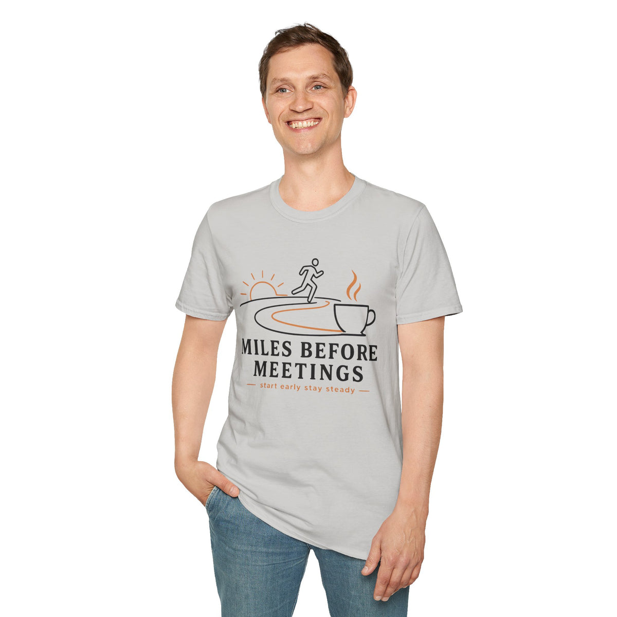 Miles Before Meetings Runner Coffee T-Shirt