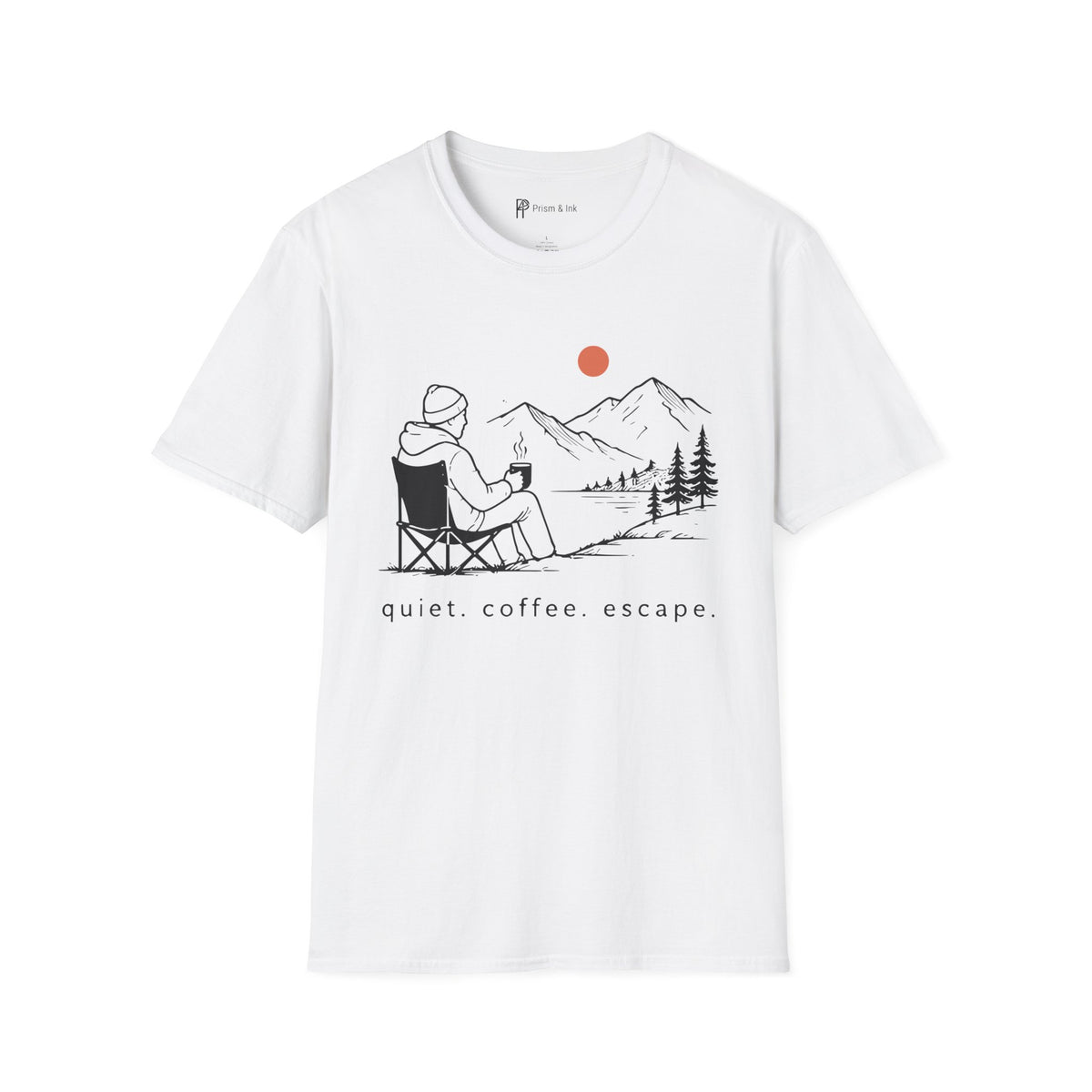 Quiet Coffee Escape Mountain Camping T-Shirt