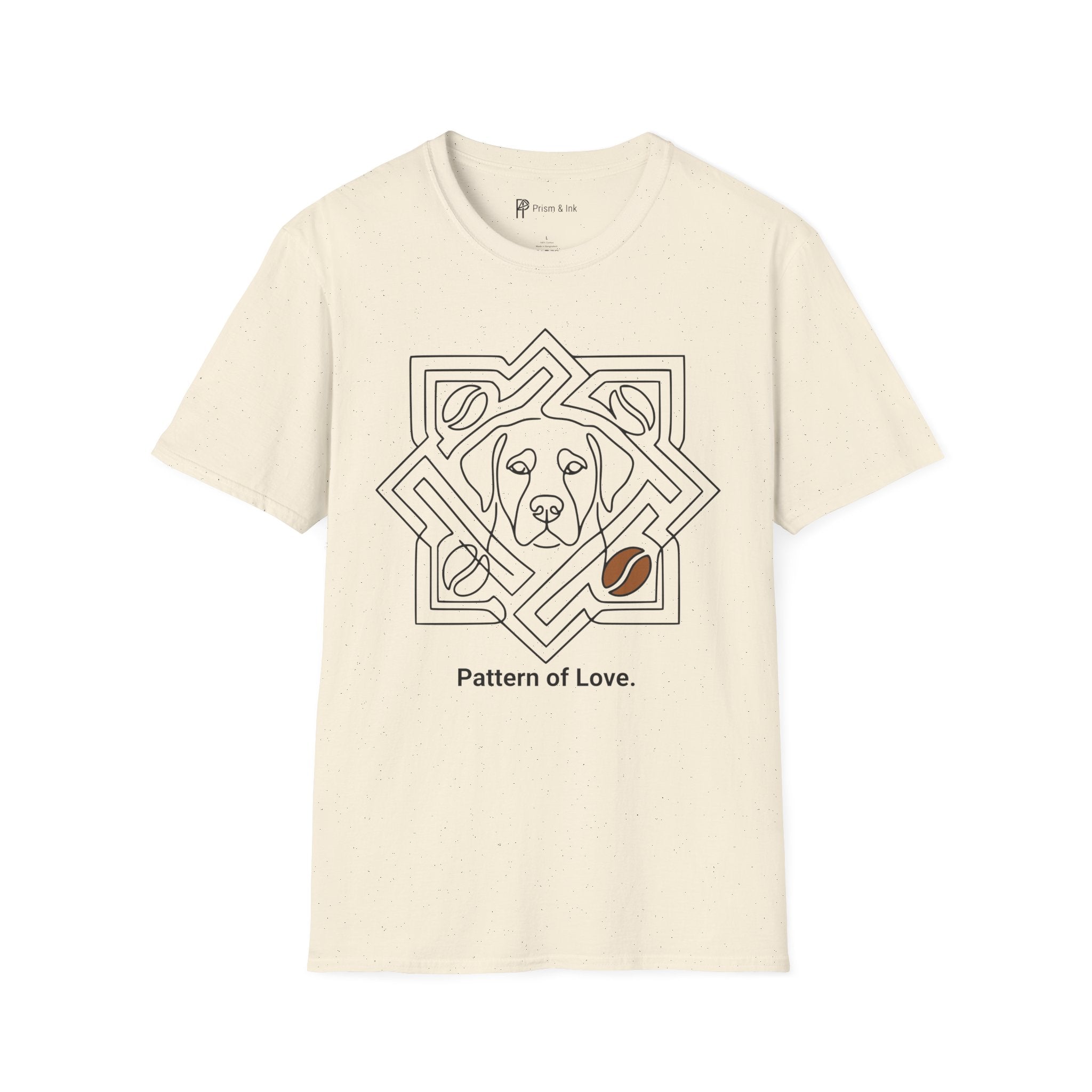 Pattern of Love Minimalist Dog & Coffee Bean T-Shirt