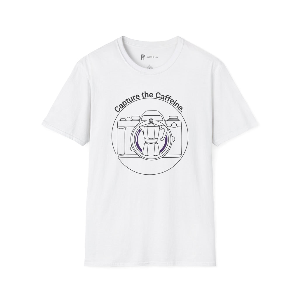 Capture the Caffeine Camera & Moka Pot T-Shirt