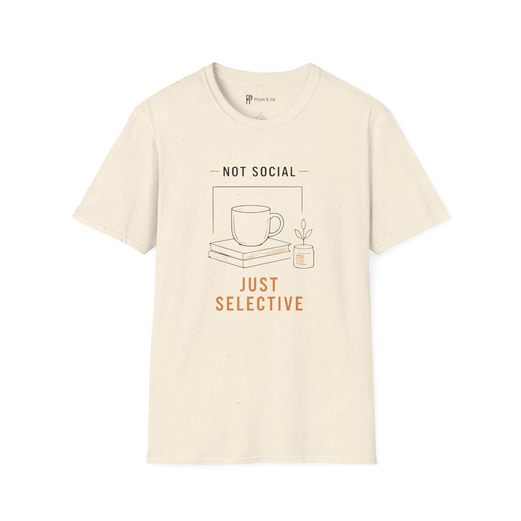 Not Social Just Selective Coffee Reading T-Shirt