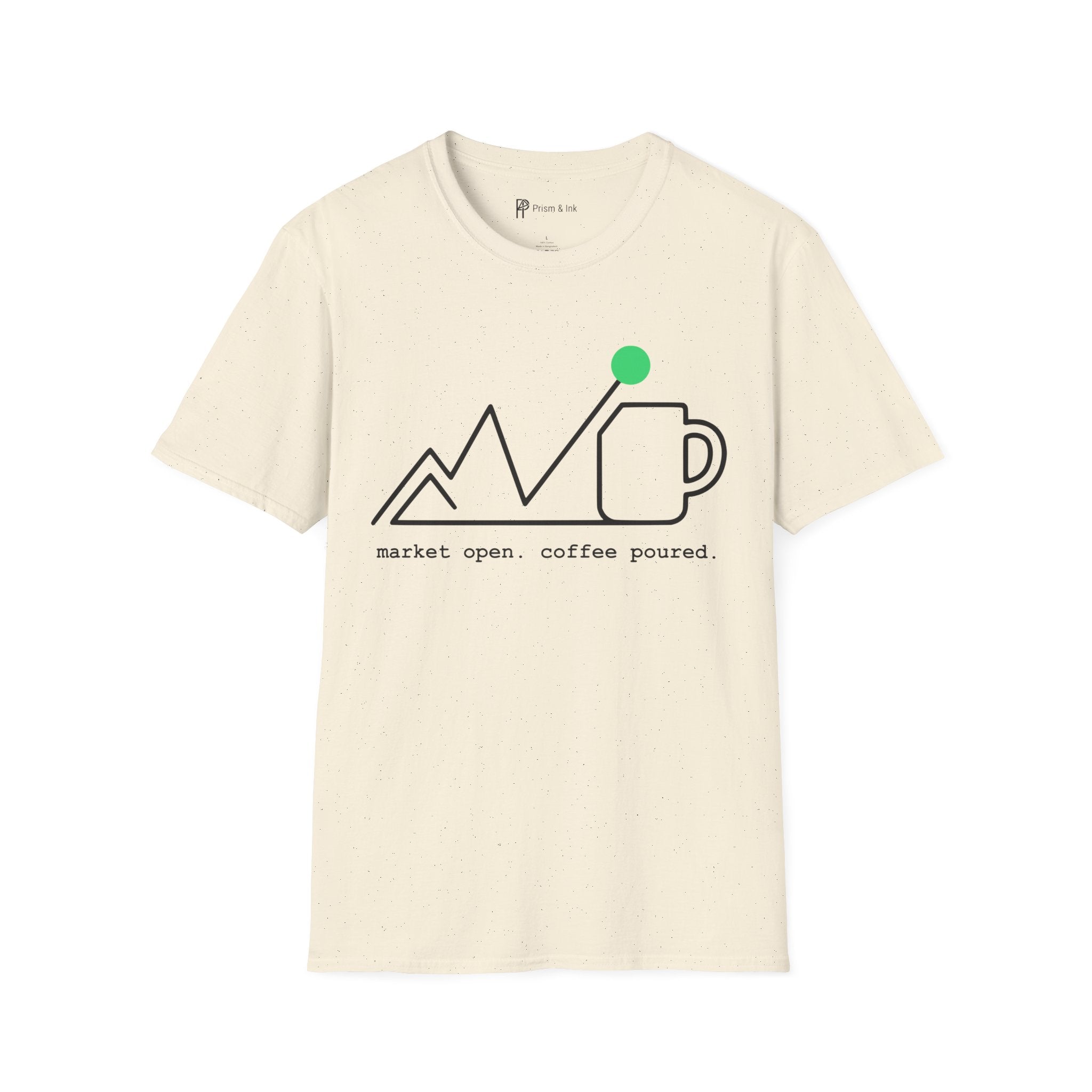 Market Open T-Shirt — Minimalist Stock Chart & Opening Bell Ritual Art