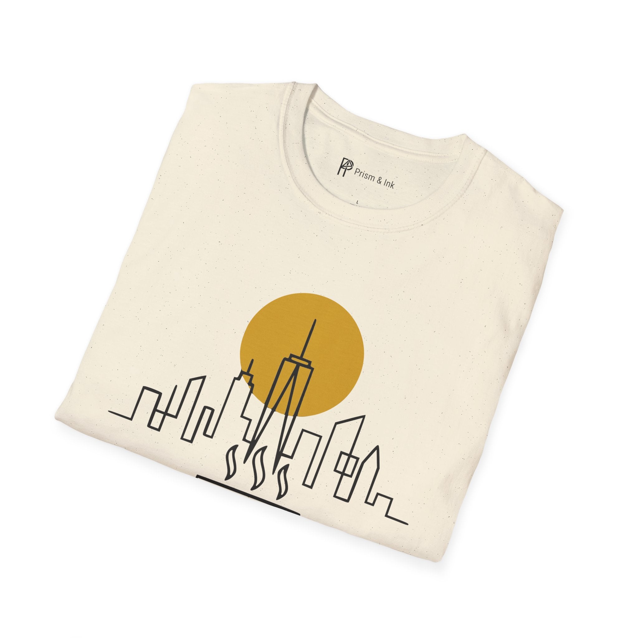 Urban Ritual T-Shirt — City Skyline Steam and Coffee Cup