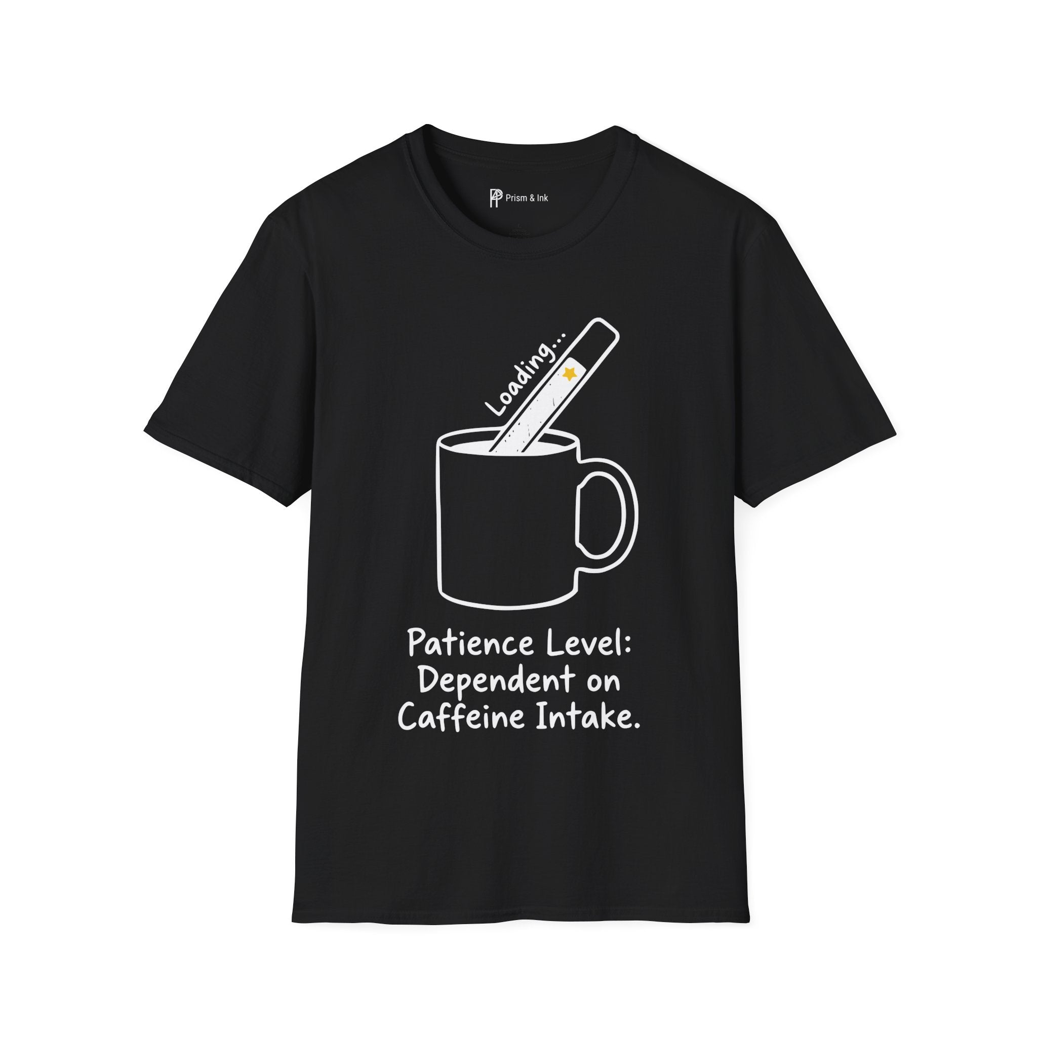 Caffeine Intake T-Shirt — Loading Progress Bar and Mug Graph