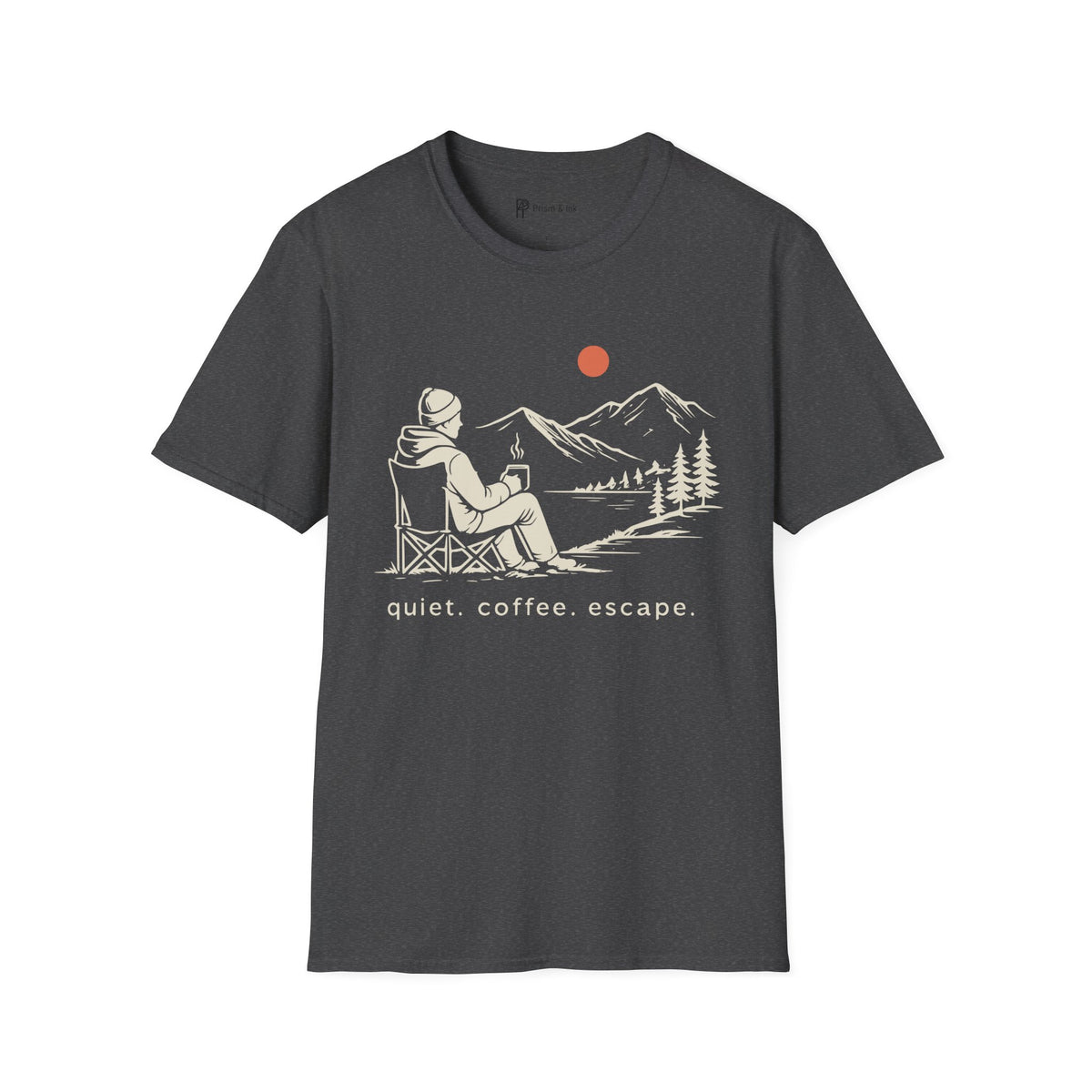 Quiet Coffee Escape Mountain Camping T-Shirt