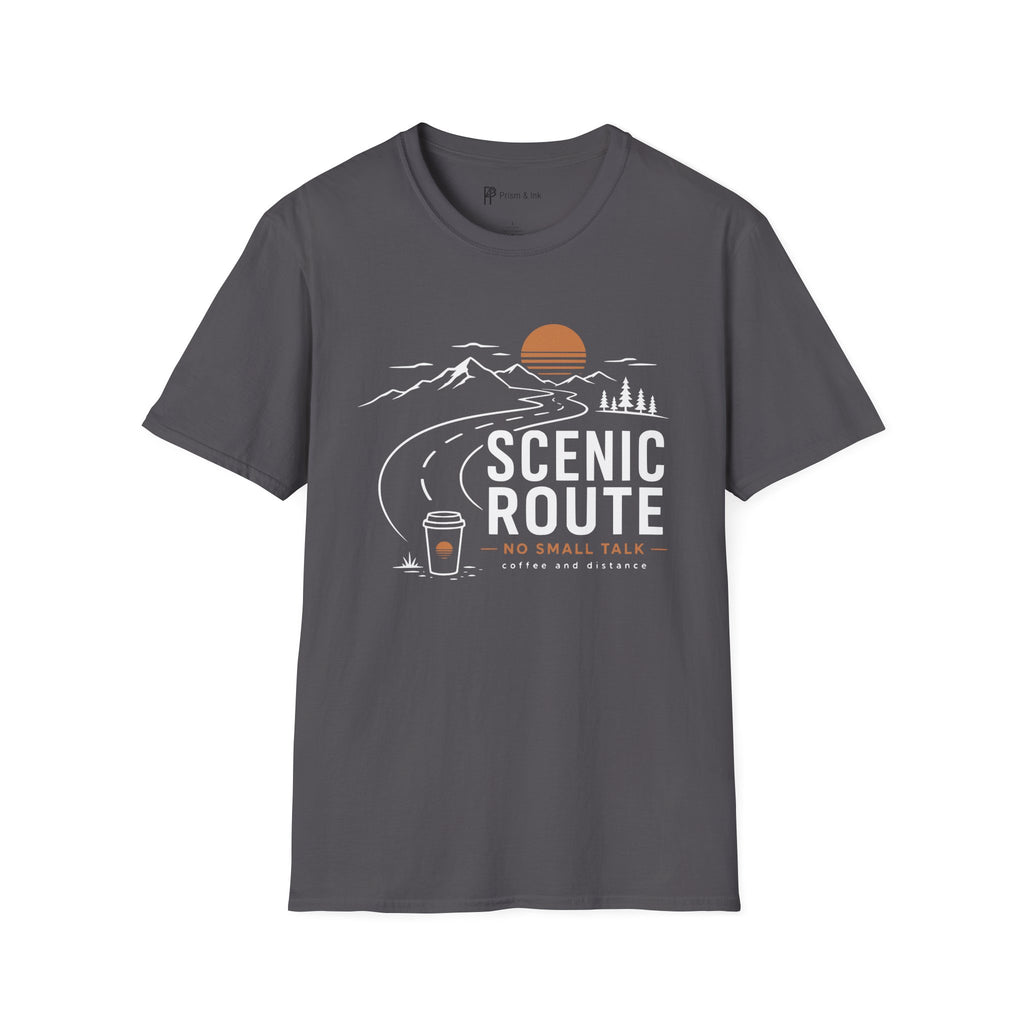 Scenic Route No Small Talk Coffee Roadtrip T-Shirt