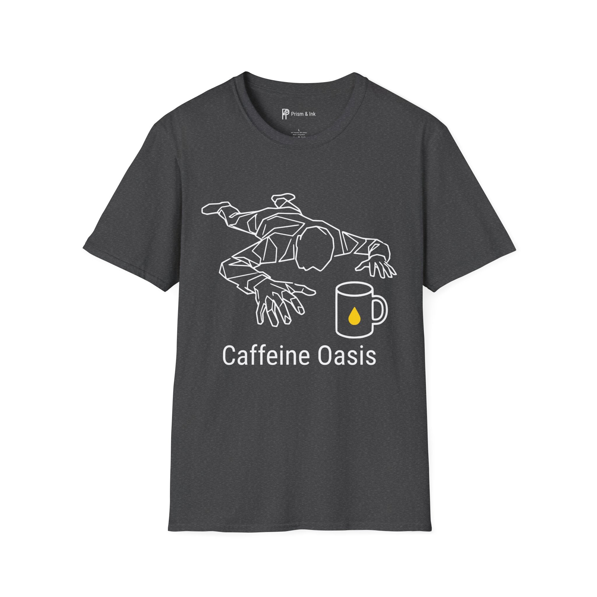 Caffeine Oasis T-Shirt — Minimalist "Must Have Coffee" Survival Graphic