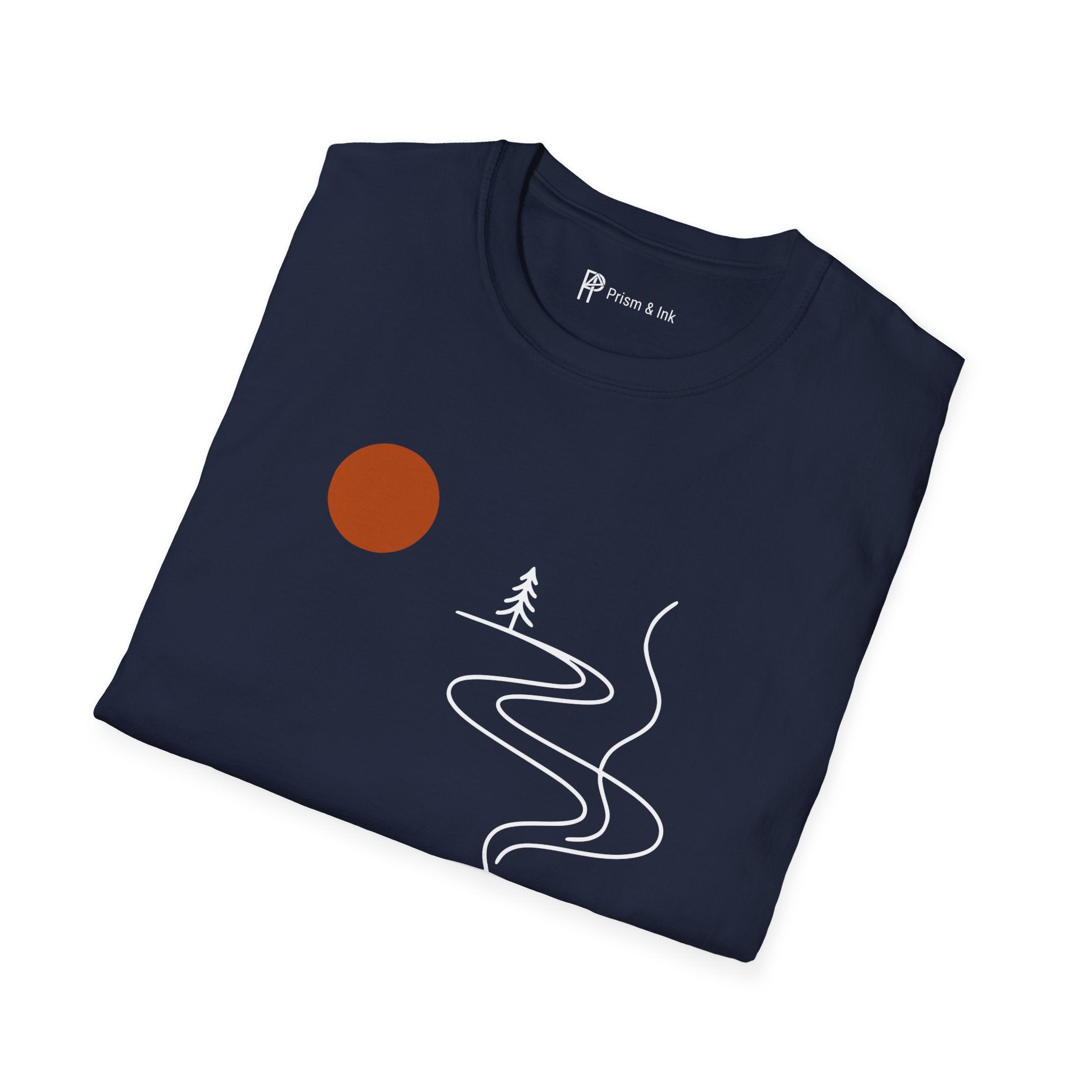 Escape in a Cup T-Shirt — Takeaway Coffee Steam and Mountain Path