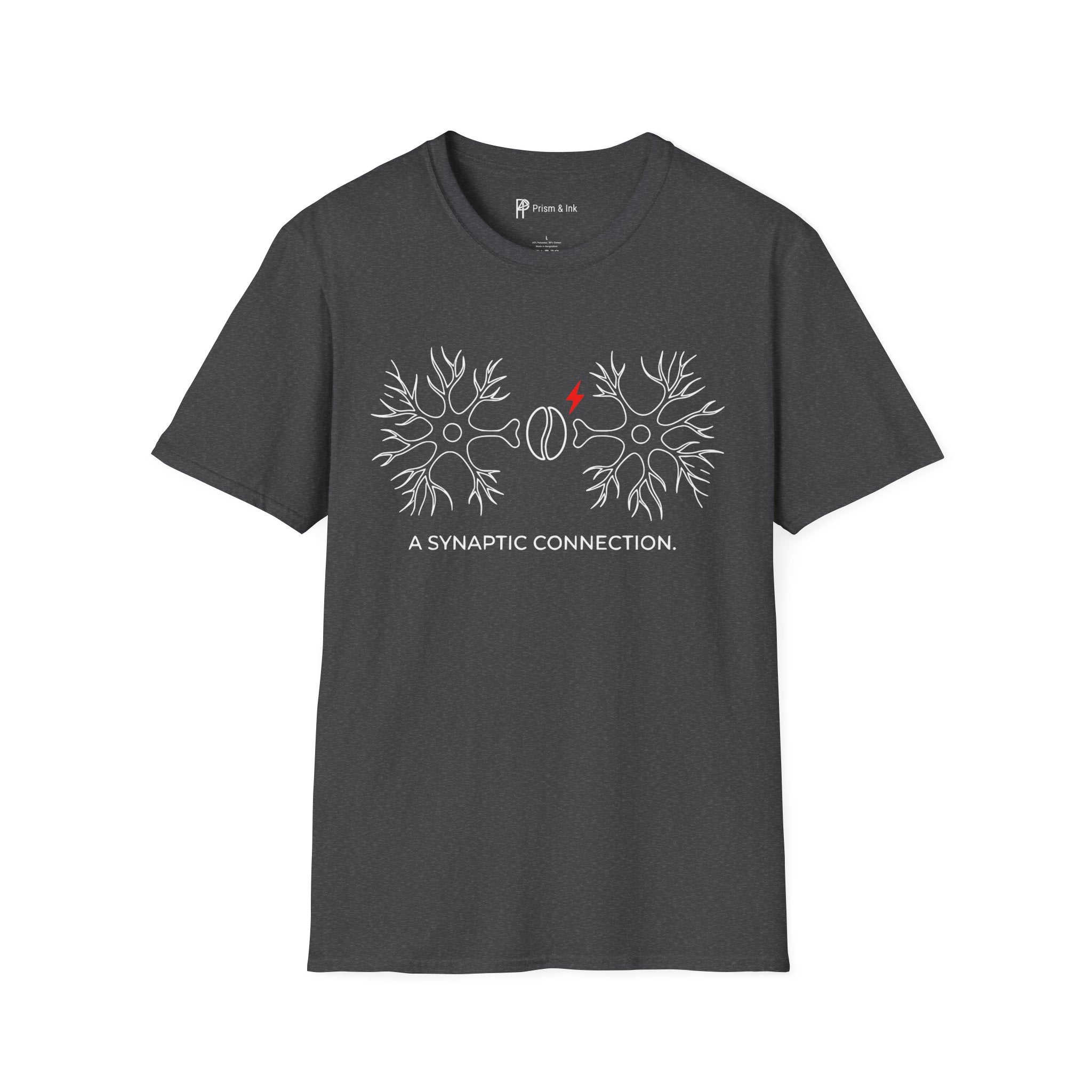 A Synaptic Connection T-Shirt — Neuroscience & Coffee Bean Brain Science Art