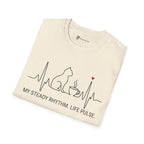 My Steady Rhythm Life Pulse Cat Coffee T-Shirt