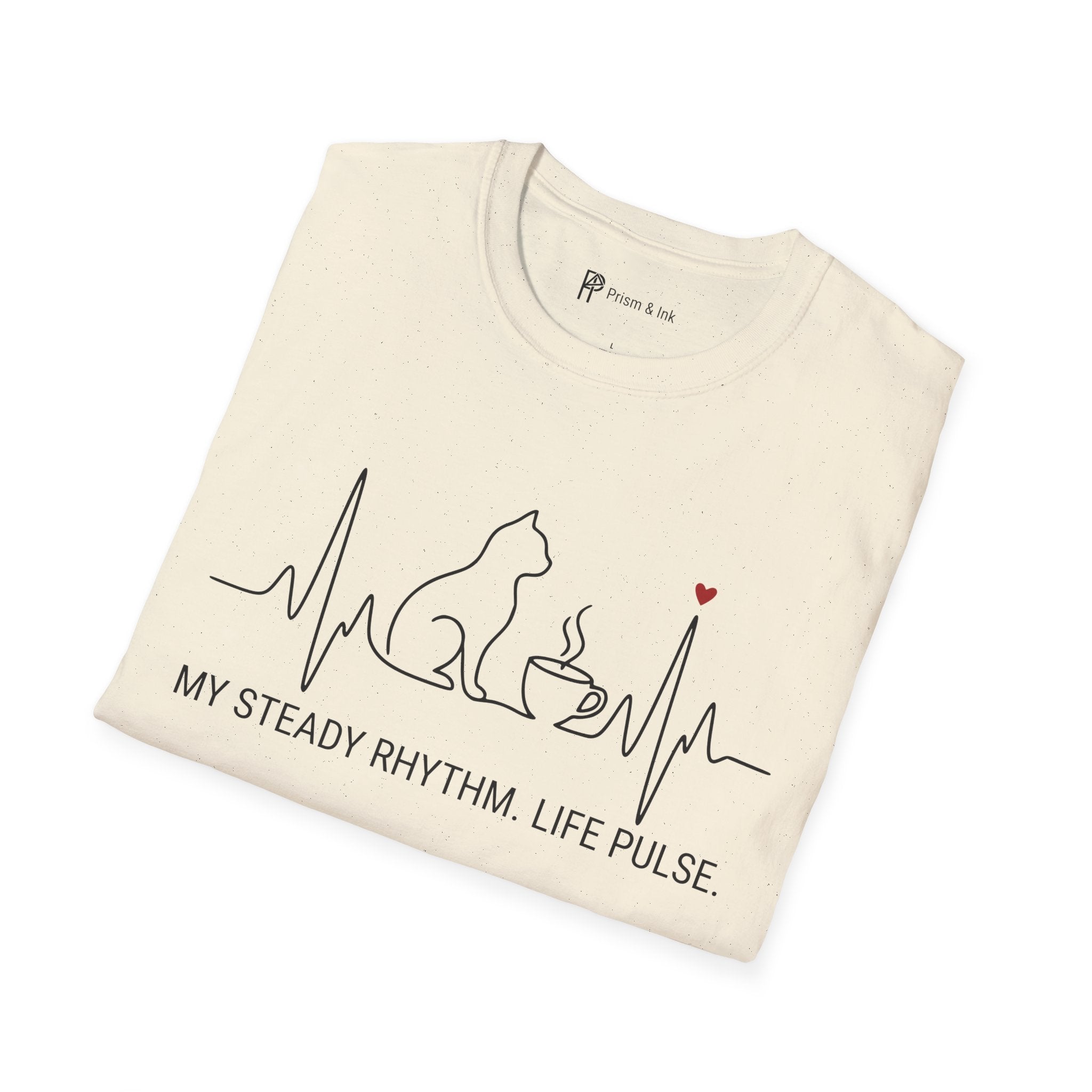 My Steady Rhythm Life Pulse Cat Coffee T-Shirt