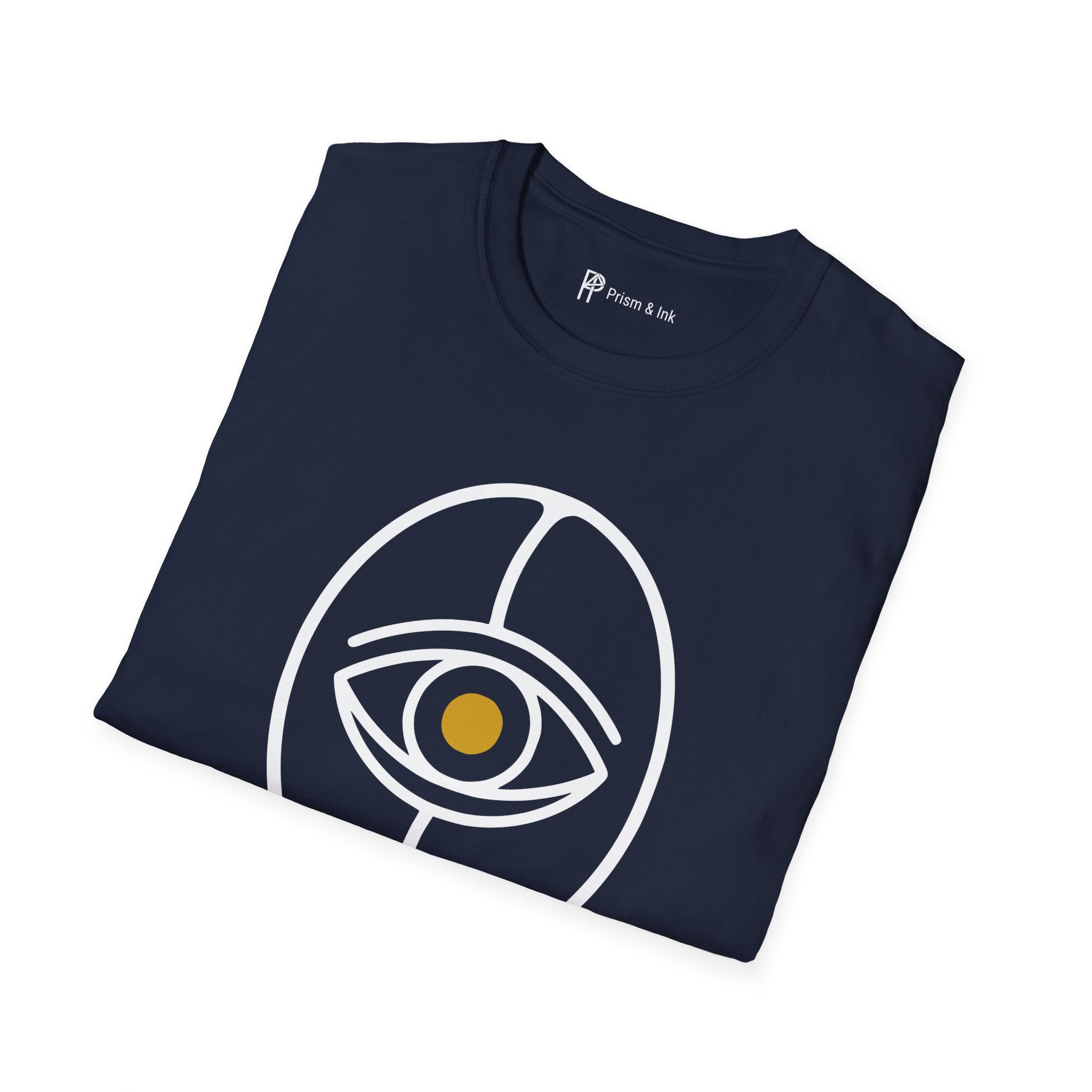 Awaken T-Shirt — Minimalist Coffee Bean and Eye Graphic