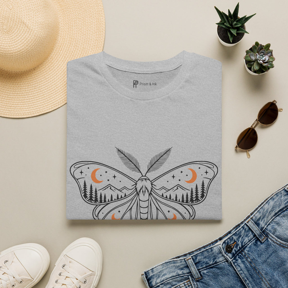 Midnight Moth Mountain Forest T-Shirt