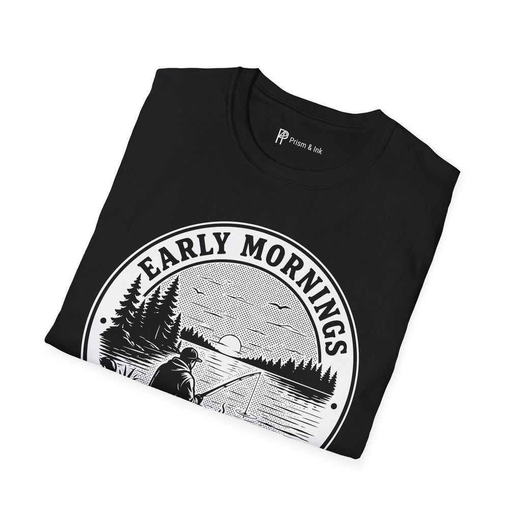 Early Mornings Coffee & Quiet Water T-Shirt
