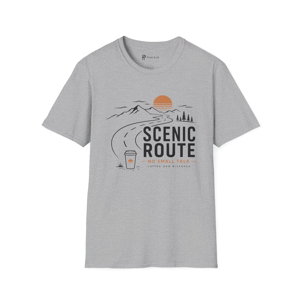Scenic Route No Small Talk Coffee Roadtrip T-Shirt