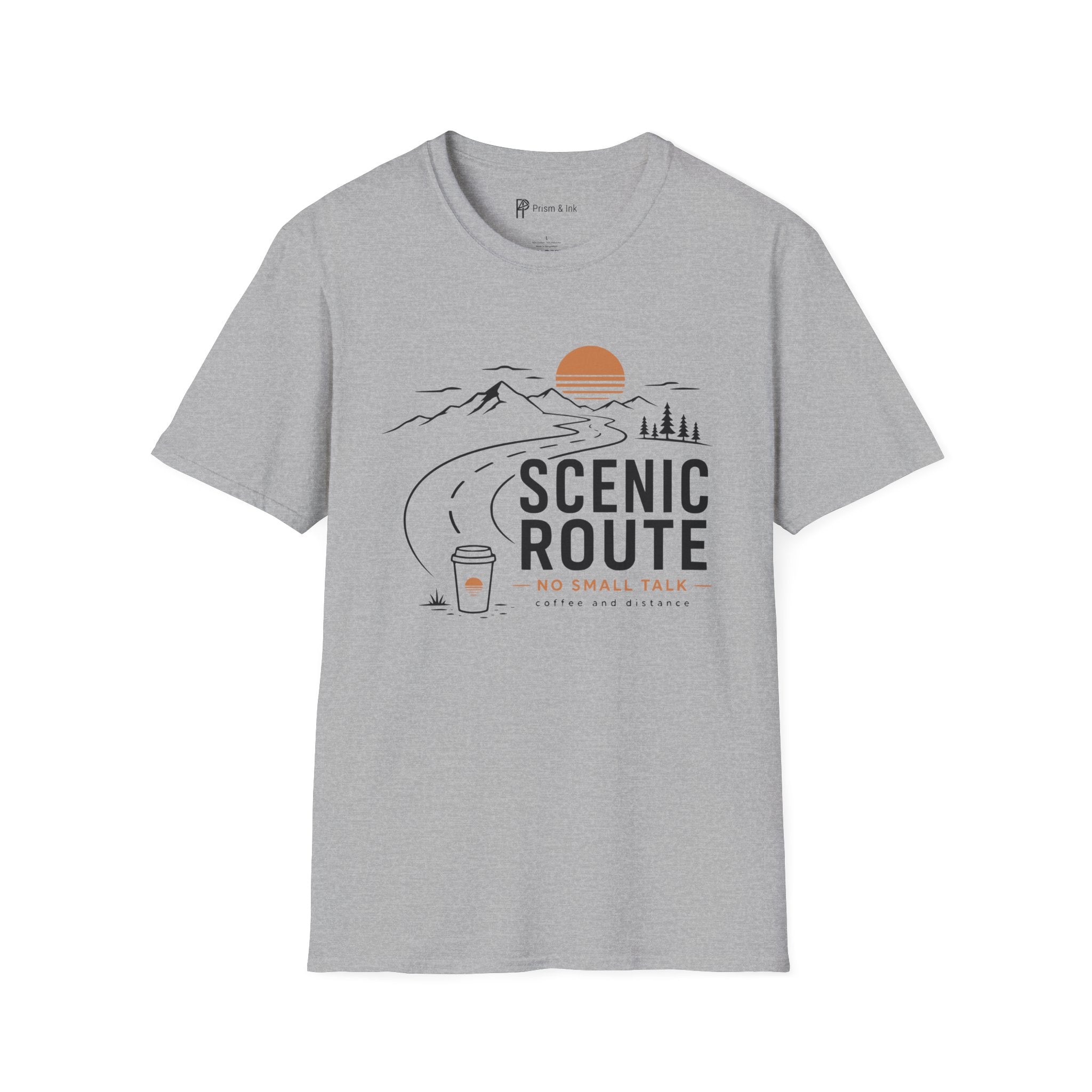 Scenic Route No Small Talk Coffee Roadtrip T-Shirt