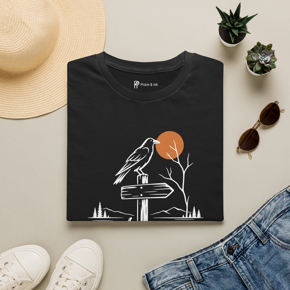 Quiet Roads Still Exist Raven Autumn T-Shirt