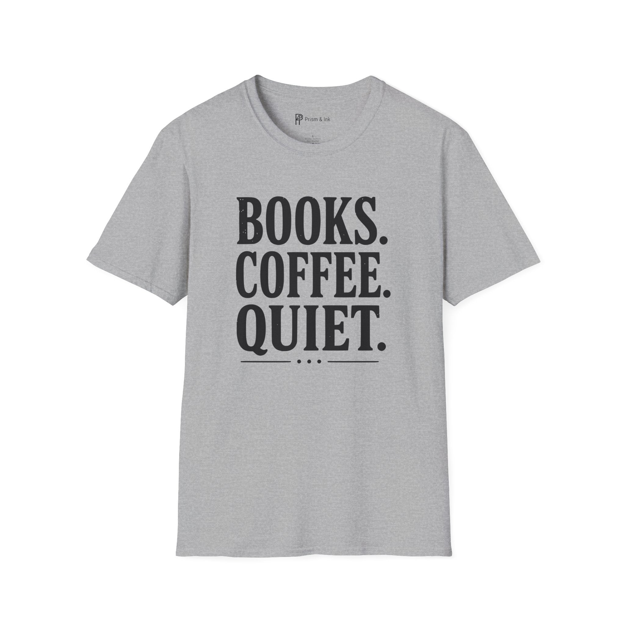 Books Coffee Quiet Minimalist Introvert T-Shirt