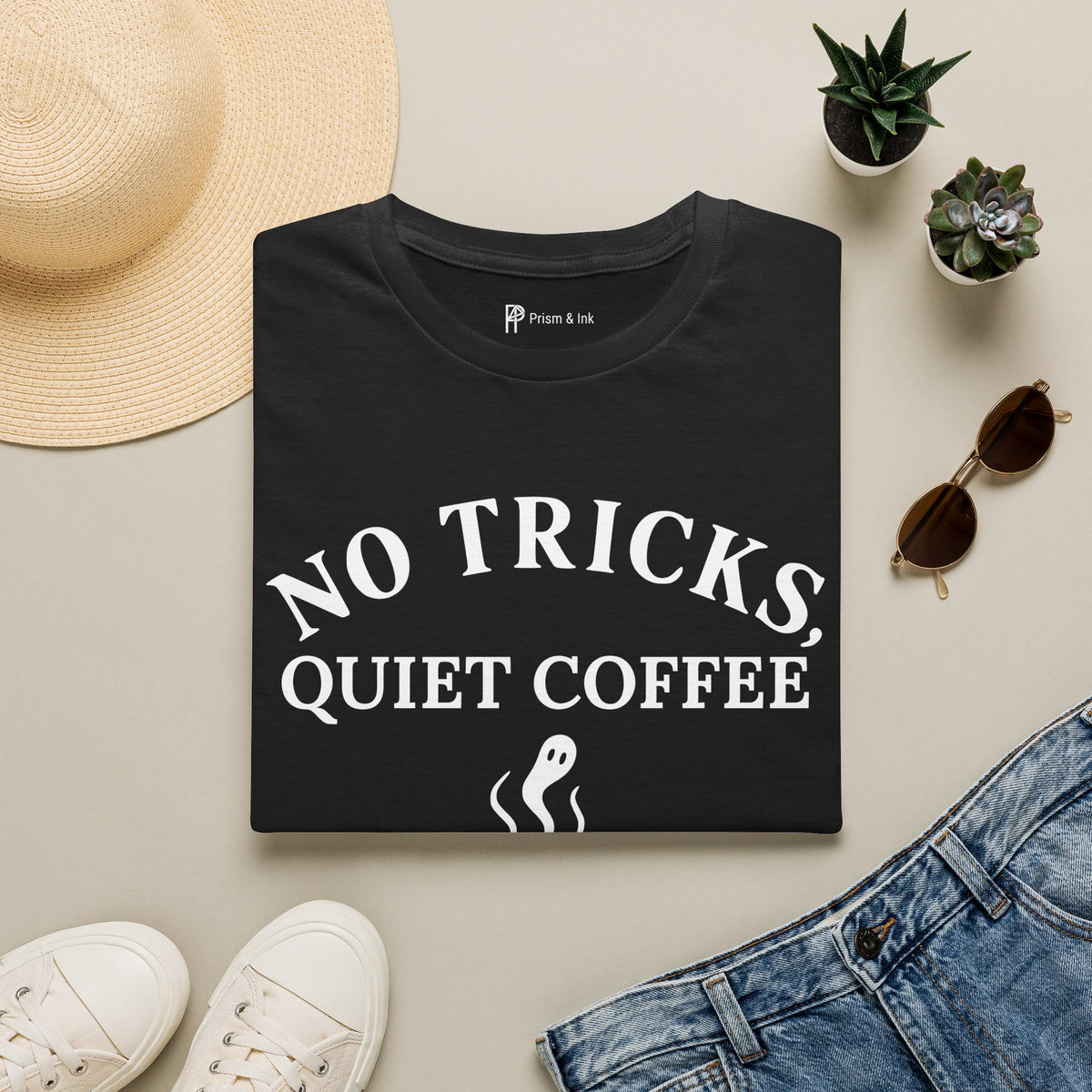 No Tricks Quiet Coffee Halloween T-Shirt