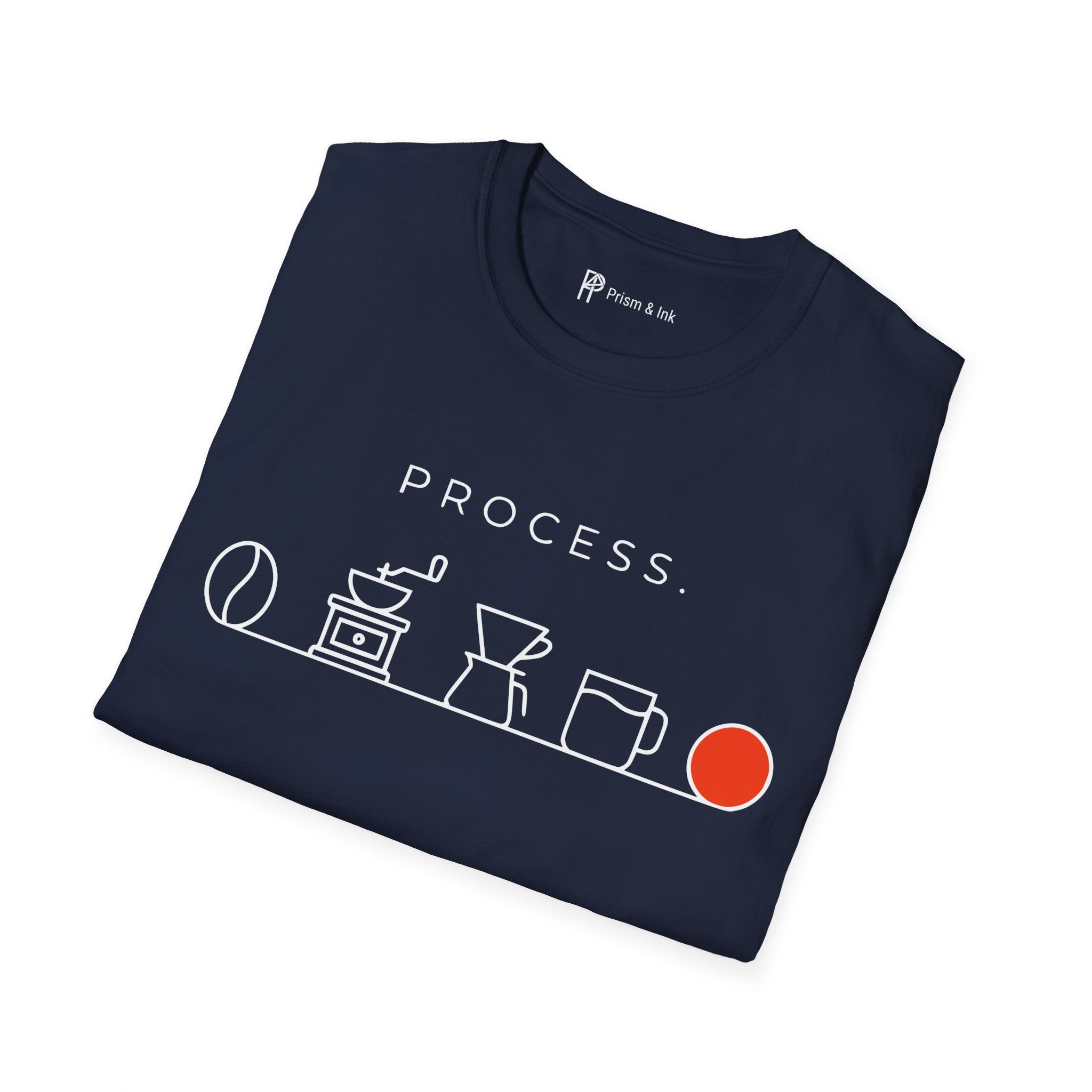 Coffee Process T-Shirt — Bean to Cup Minimalist Timeline