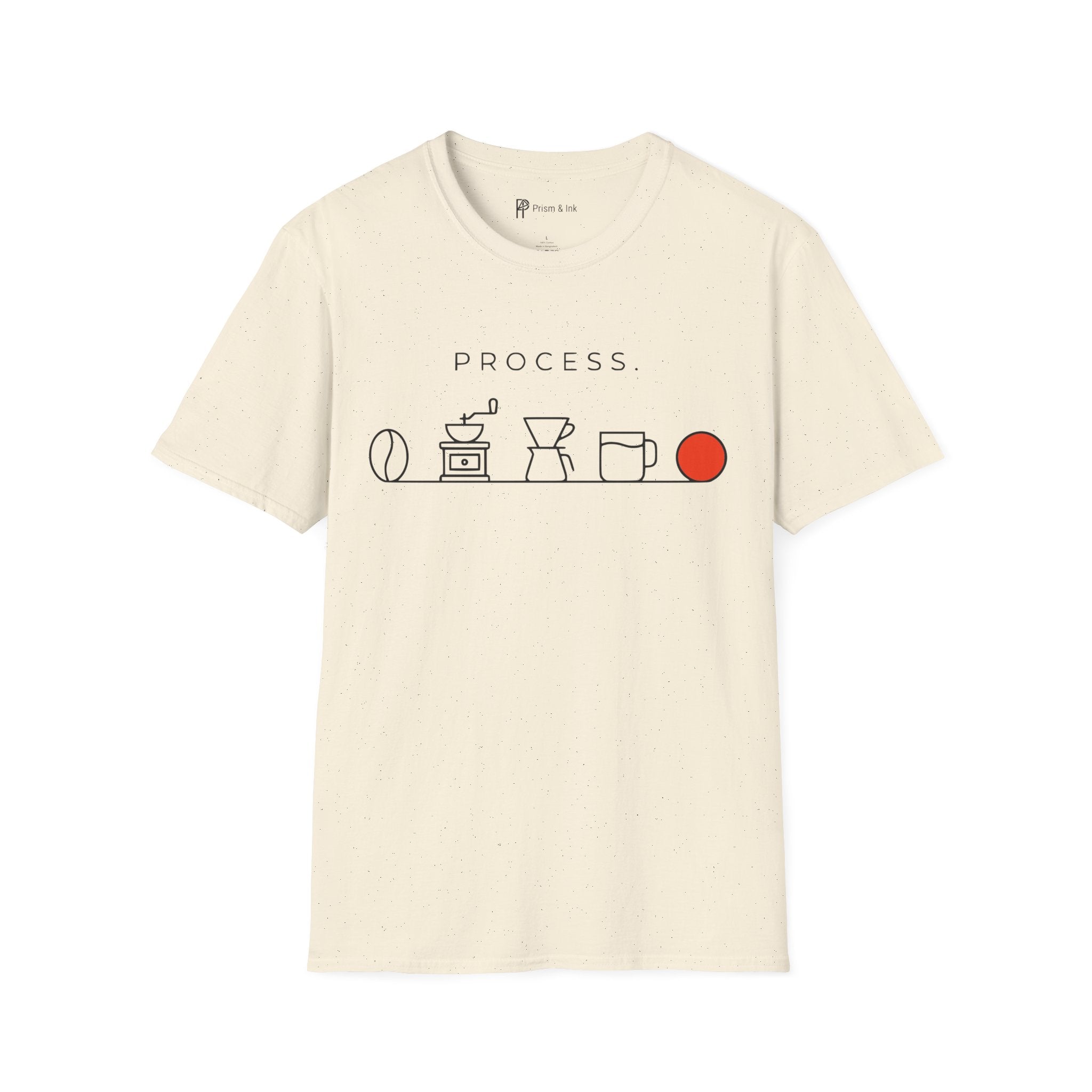 Coffee Process T-Shirt — Bean to Cup Minimalist Timeline