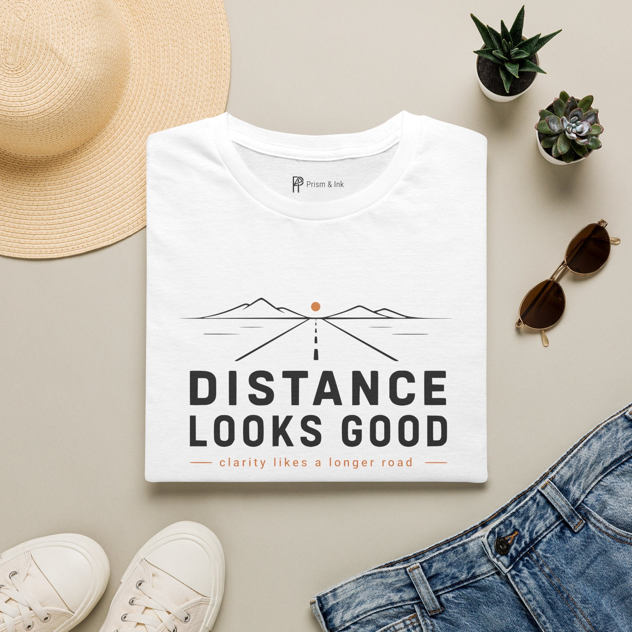 Distance Looks Good Minimalist Road Trip T-Shirt