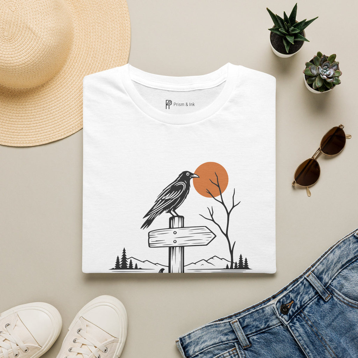 Quiet Roads Still Exist Raven Autumn T-Shirt