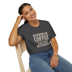 Running On Coffee And Bad Decisions Sarcastic Typography T-Shirt