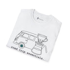 Road Trip Essentials Camper Van & Pour Over Coffee T-Shirt